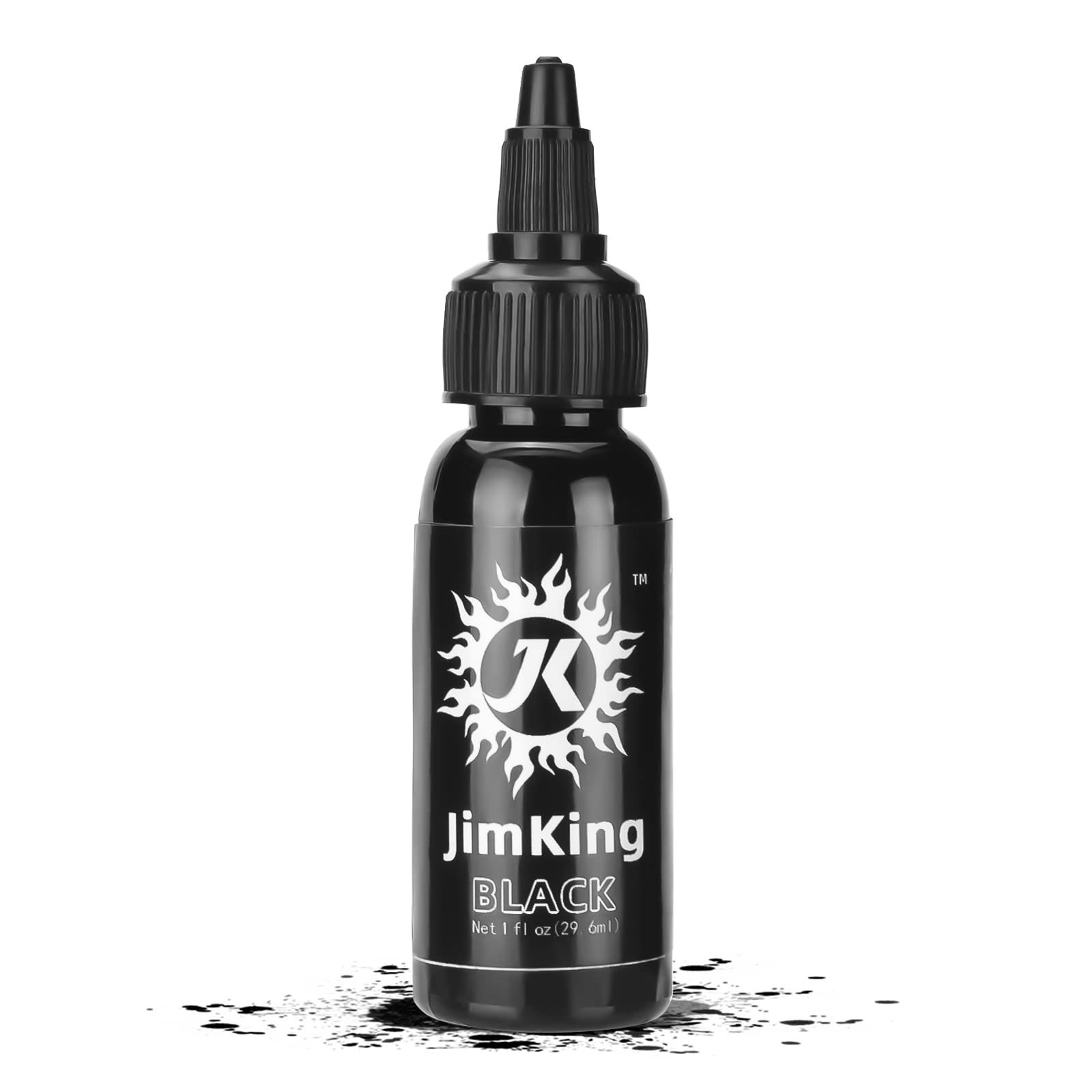 JimKing 30ml Tattoo Ink, Tattoo Color Supply, Black Pigment Natural Plant Ink for Permanent Makeup Tattoos