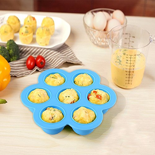 Kitchen Kings - 2-pack (green/orange) Baby Food Freezer Mold, Egg bites fits instant pot 5,6,8 qt pressure cooker, 7 cups storage tray clip on lid
