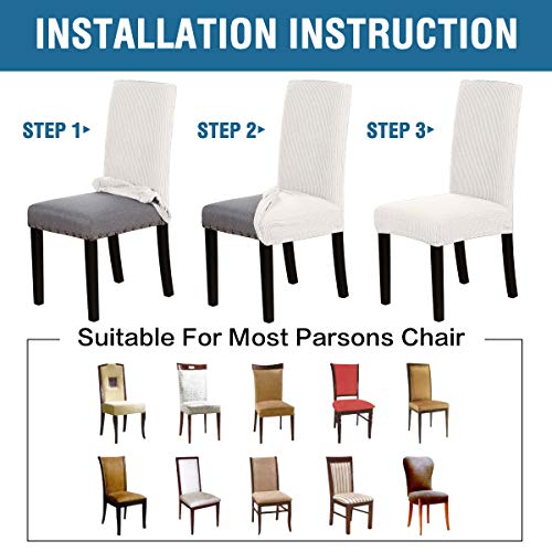 H.VERSAILTEX Stretch Dining Chair Covers Set of 6 Chair Covers for
