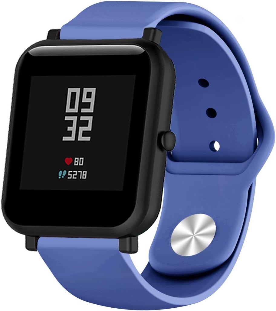MLQSS 18mm 20mm 22mm Width Soft Silicone Smart Watch Bands,Quick Release Straps Compatible with Samsung Gear Sport,Adjustable Wrist Band for Ticwatch/Pebble/Huawei/Amazfit Pace Standard SmartWatch