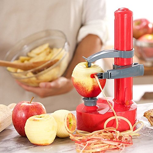 LOHOME Electric Potato Peeler [2 Extra Blades] - Automatic Rotating Fruits & Vegetables Cutter Apple Paring Machine - Kitchen Peeling Tool - Thumbnail 5
