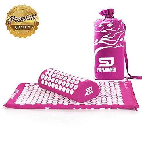 Innovative Acupressure Mat by Svenjunker: Back/Neck Pain Relief and Muscle Relaxation | Reflexology Massage Mat For Stress & Sciatic Pain | Acupuncture SpikePad | Carry Bag & Pillow