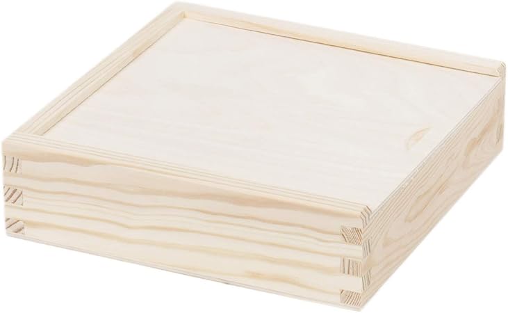 2 compartimentos caja de madera caja caja de madera cuadrado: Amazon.es: Hogar