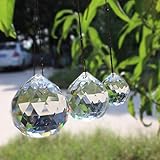 WEISIPU 3PCS Suncatcher Crystal Clear Crystal Ball Prism Suncatcher Hanging Pend