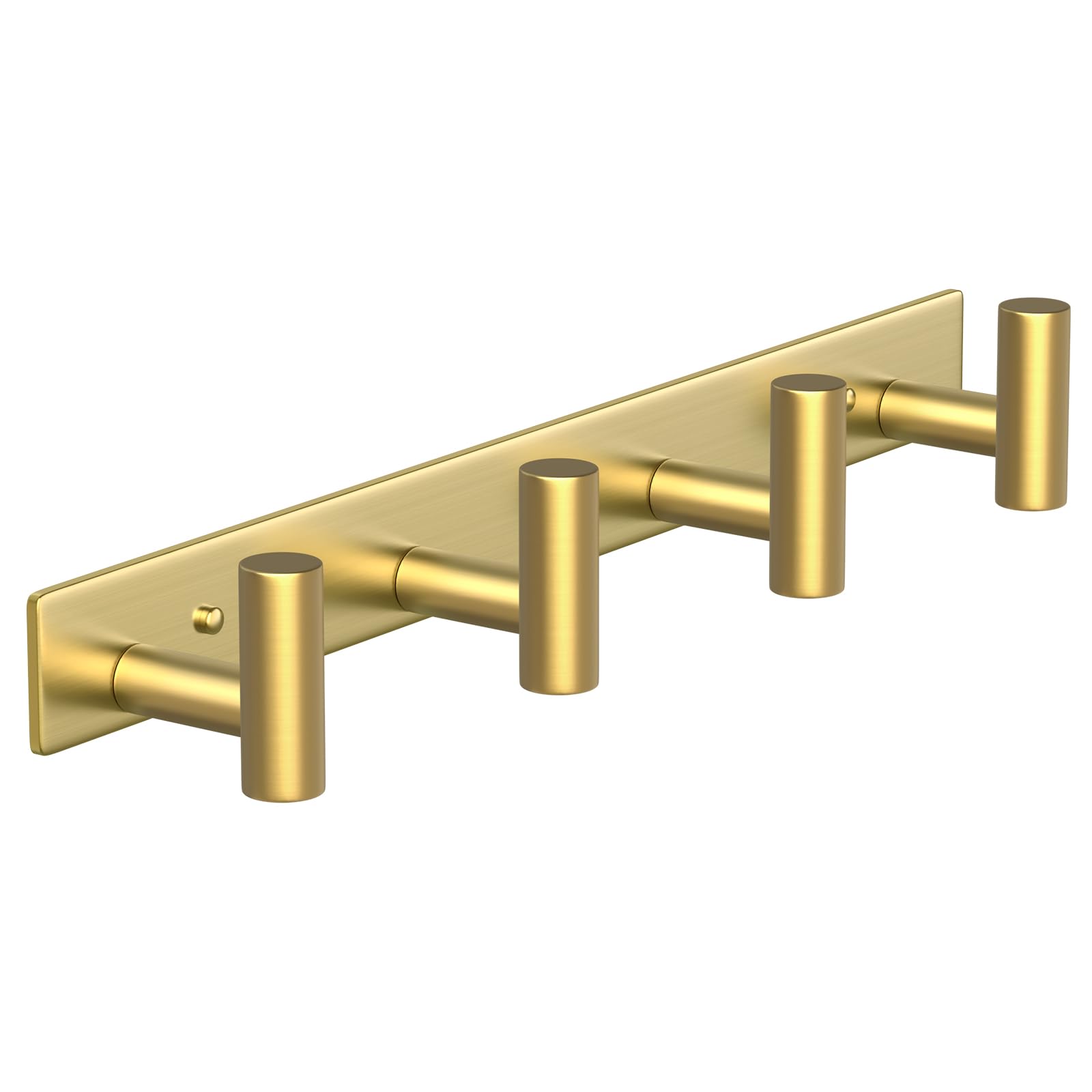 VINHOLD Wall Mounted Coat Rack-4 Hooks, Heavy Duty Stainless Steel Wall Hooks for Towel Coat Bag, Hat Rack Coat Hanger Coat Hooks Towel Racks for Bathroom Entryway Kitchen Hotel Office (Gold, 1 Pack)