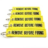 Remove Before Firing Keychain - 5 PACK Yellow/Black by Rotary13B1 