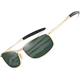 AEVOGUE Polarized Sunglasses For Men Rectangle Metal Frame Retro Sun Glasses AE0395