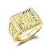 OPK Jewelry 18K Gold Plated Mens Ring in Chinese Blessing Fortune,Adjustable