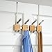 iDesign 92470 Formbu Bamboo Over the Door Organizer, 4-Hook Rack for Coats, Hats, Robes, Towels, Bedroom, Closet, and Bathroom, 13.1