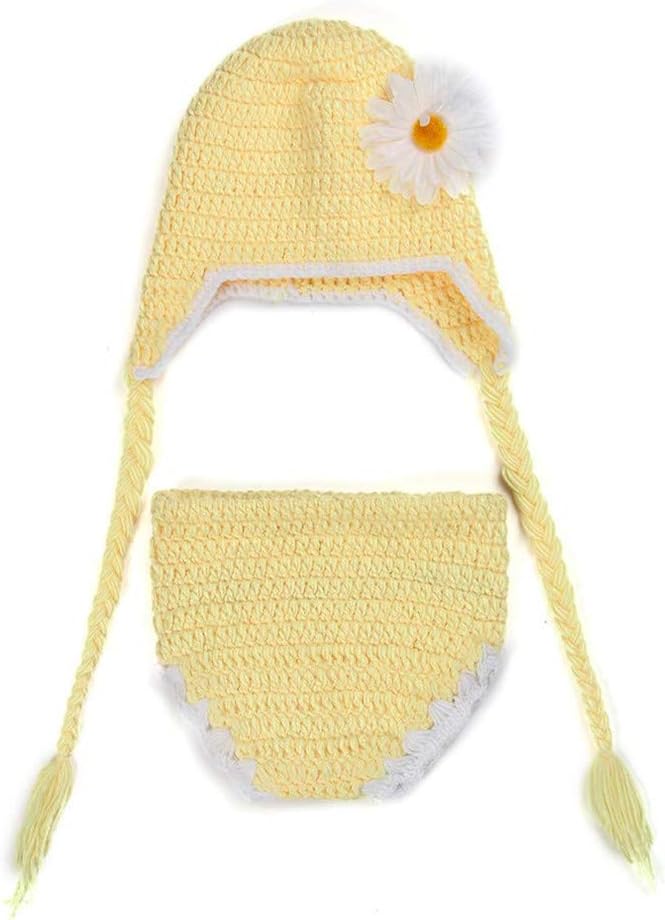 Better Dealz Cute Flower Baby Girls Photo Prop Outfit Newborn Infant Handmade Crochet Photography Costume Hat Cap Clothes Set by SamGreatWorld