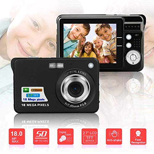 Digital Camera, Yudeg 2.7" Mini Video Camera Camcorder HD 720P Digital Point Shoot Camera Camcorder for Kids Christmas&Birthday Gift (Black)