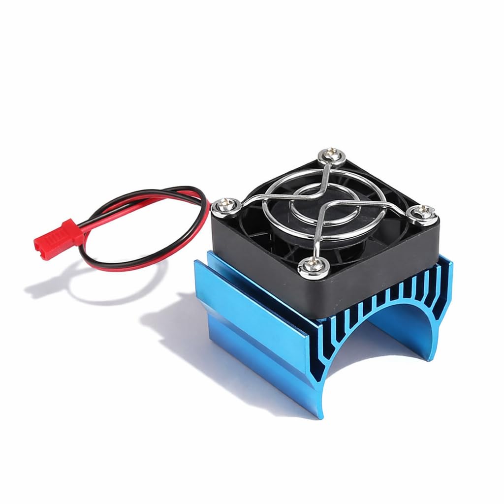 RC Motor Heat Sink with Cooling Fan, RC Heat Sink Cooling Fan for 1/10 Scale Electric RC Car 540/550 / 3650 Motor Replacement Upgrade Part Accessory(Blue)