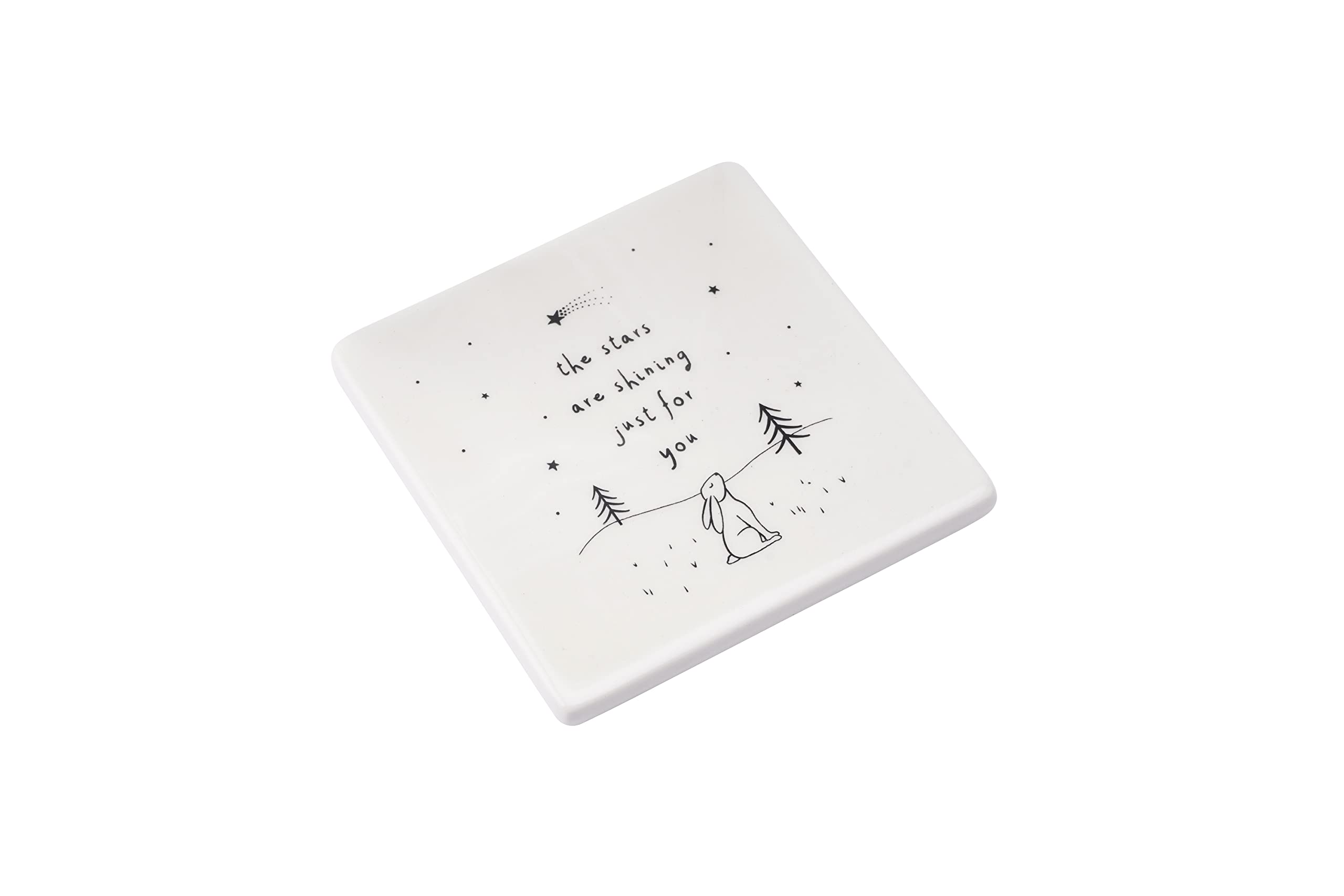 CGB Giftware | Ceramic Slogan White Coasters | ‘The Stars Are Shining Just For You' | Kitchen Lounge Bedside Table | Protective Base | Gift For Home | Send With Love Range | GB06541
