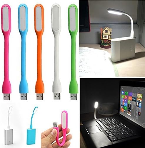 Amadear Mini USB LED Light Portable Flexible Led Lamp for PC Laptop Notebook Computer Keyboard Reading Lamp (5 Color 5 Pack)