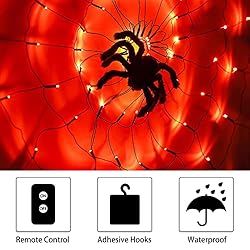 kemooie 120 Led 4.92FT Giant Spider Web Lights with