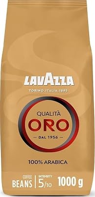 Lavazza, qualità oro, café em grãos, ideal para máquina de expresso, com notas aromáticas de frutas e flores, 100% arábica, intensidade 5, torra média, embalagem de 1kg - exclusivo amazon