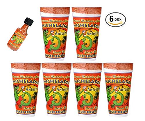 UPC 767615200941, 6-Pack Michelada Antojitos Mix in a 24oz Cup Ready To Use, Plus Michelada Shaker For Beer, Bloody Mary And Fruits and Vegetables - Original Flavor