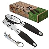 Belinix Stainless Steel Best Manual Can Opener-Professional Heavy Duty Ergonomic Anti-Slip Soft Grips Handle.Big Knob For Easy Turn Open Cans And Tins With No Effort.Safety Smooth Edge No Sharp Cuts. ()