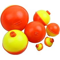 Round Fishing Buoys Snap-On Fishing Bobber Floats - Spring Loaded Push ...