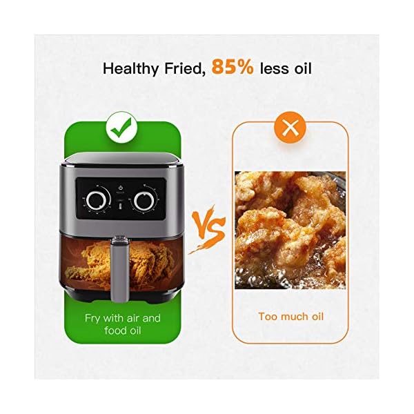 Air Fryer Oven, Uten 5.5L Oil Free Air Fryers, Rapid Air Technology for Healthy Oil Free & Low Fat Cooking, Baking and…