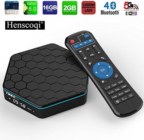 Android TV Box,Henscoqi T95Z PLUS Amlogic S912 Octa-core 2GB 16GB 6.0 Marshmallow 2.4G/5G Dual Wifi 1000M LAN TV Box (Pure Version)