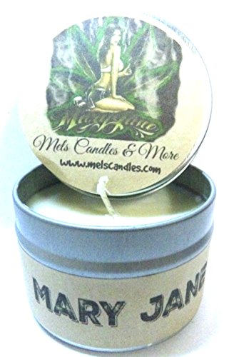 Mary Jane (Marijuana Aroma) 4oz All Natural Hand Made Soy Candle Tin Approximate Burn Time 36 Hours