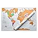 LA ARONET Scratch Off World Map – World Poster with Colorful Countries - Travel Tracker Map for World Travelers (Extra Large Map in Standard Poster Size 22.375in X 34in) Detailed Cartography Map