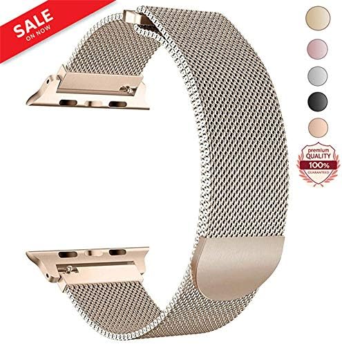 LWCUS Compatible Replacement for Apple Watch Band 38(40) 42(44)MM, Milanese Mesh Loop Stainless Steel Compatible iWatch Band with Magnetic Closure for Apple Watch Series 4 3 2 1