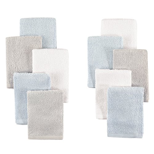 Little Treasure Unisex Baby Rayon from Bamboo Luxurious Washcloths, Light Blue Gray, One Size