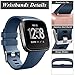 AK [3 Pack] Soft TPU Bands Compatible with Fitbit Versa, Elastomer Replacement Wristband Sports Waterproof Strap for Fitbit Versa Lite Smart Watch Women Men (Large, Olive Green/Navy Blue/Gray)