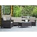 Patio Furniture Set 4pcs Outdoor PE Rattan Wicker Sofa Garden Conversation Set Cushioned with Coffee Table Bistro Sets for Yard,Pool or Backyard