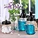 Mason Jar Foaming Soap Dispenser - Premium Rustproof 304 Stainless Steel Maons Jar Lid and Foam Soap Pump,Best Hand Soap Dispenser Glass for Bathroom Vanities,Kitchen Sink,Countertops - Black,2 Pack