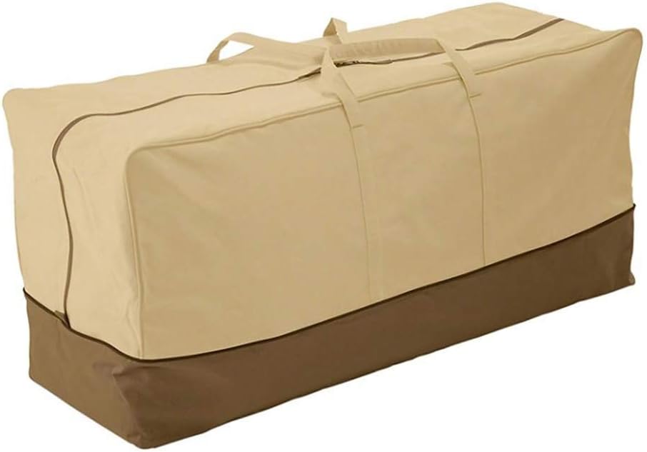 Patio Furniture Cushion Storage Bag Heavy Duty 600D Oversized Waterproof Zippered Storage Bags with Handles 60” x 28" x 20"