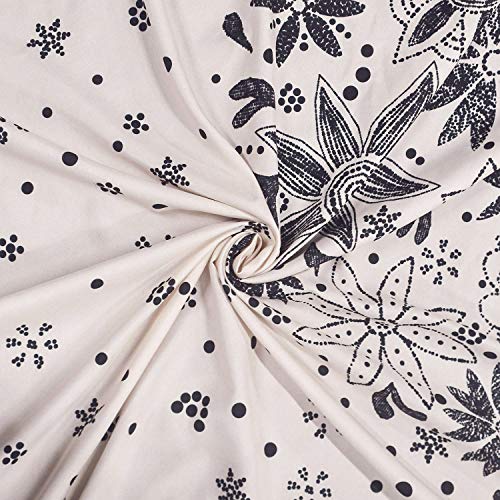 Neasow Bohemian Tapestry Wall Hanging, Beige White Floral Tapestry with