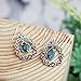 Paz Creations ♥925 Sterling Silver Lace Blue Topaz Teardrop Earrings, Made in Israel