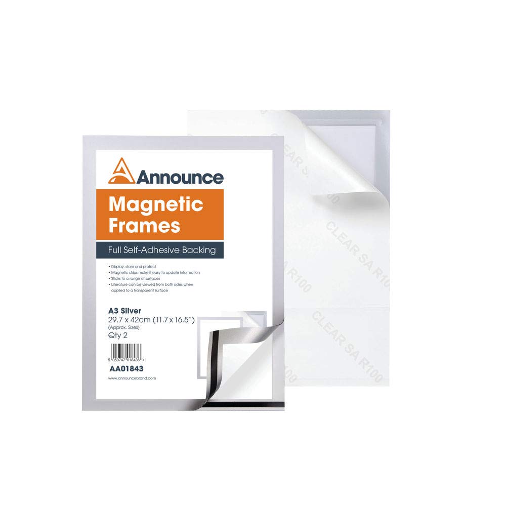 Announce Magnetic Frame A3 Silver (Pack of 2) AA01843