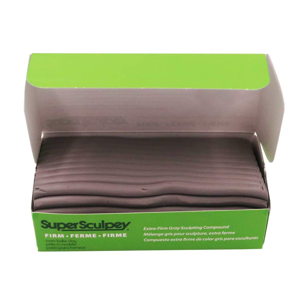 Polyform Super Sculpey ISCSS1SCULPT Firm Oven Bake Clay, Firm Grey, 1 lb/454 g, 10.3 Oz - Image 3