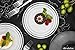 ELITE SELECTION disposable Plastic Plate Set - 40 Pack Premium Quality Dinnerware with 10.25” Dinner and 7.5” Salad Plate (20 Count Each) with Elegant Silver Double Trim for Wedding, Birthday & Party