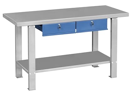 Banco Da Lavoro In Ferro 2 Cassetti Con Chiave Modello B015