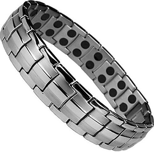TITANIUM Power Energy Quantum Scalar Negative Ion Magnet Therapy BRACELET emf Protection w Magnets (LINK REMOVAL TOOL INCLUDED)- 253 BR