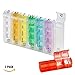 Weekly Pill Organizer - (Pack of 2) Pill Planners for Pills & Vitamins Each Day Week, Four Times-a-Day Medication Reminder, Easy to Read AM/PM Compartments Monday to Sunday for Travel & Purse