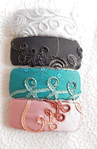 Scroll Embroidered Barrette Hair Clips by Embellished Life Designs