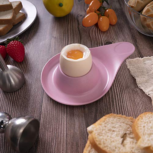 image for HM-TECH Egg Cups, Set of 4 Non Toxic & Safe Bamboo Egg Cups, Eco-Frien