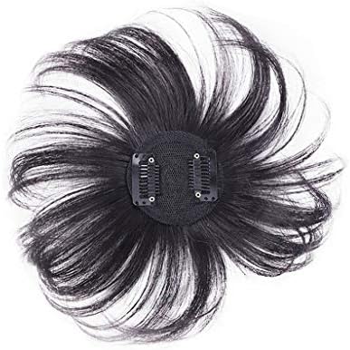 Moreal 8" Human Hair Top Hairpiece Clip in Crown Topper Closure Topper Wiglet for Light Hair Loss Off Black