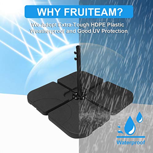 FRUITEAM 4Piece Offset UmbrellaBase HeavyDuty Weight Base Water/Sand