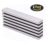 6Pcs Neodymium Bar Magnet, DIY, Construction, Science, Craft and Office Strong Rare Earth Metal Neodymium Magnets - 60 x 10 x 3 mm