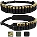 BRONZEDOG Waterproof Shotshell Holder Nylon Belt Case Ammo Gauge Adjustable Shotgun Rounds Shoulder Bandolier Hunting Accessories 12 16 Gauge (Plain Black)