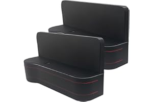 ikaufen Car Seat Pockets 2 Pack PU Leather Car Accessories Waterproof Car Seat Gap Filler Organizer for Cars, SUVs, Trucks, Car front seat Side storage box for Phones, Cards, Glasses, Keys