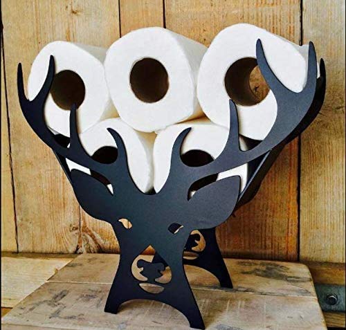 HomeZone Novelty Deer Toilet Roll Holder Stag Animal Bathroom Accessories Decorative Home Decor Indoor Storage Loo Roll Holder