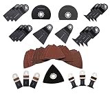 ABN Oscillating Multitool Fein Multimaster Blade Combo with Sanding Pad and Assorted Grit Sandpaper, 38-Piece Kit